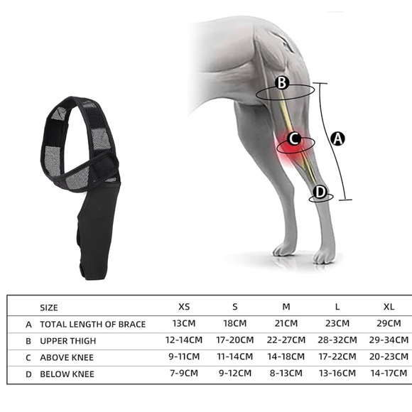 XS Dog Knee Brace 4 Ligament Injury Joint Pain Muscle Soreness - Picture 2 of 3